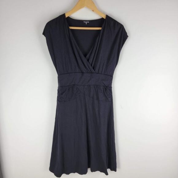 Garnet Hill Sleeveless Sheath Dress V-Neck Black Lined Size S - Picture 1 of 5